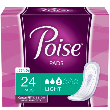 Bladder Control Pad Poise® 11 Inch Light Absorbency Polymer Core One Size Fits Most