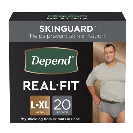 Male Adult Absorbent Underwear Depend® Real Fit® Waistband Style Large / X-Large Disposable Heavy Absorbency