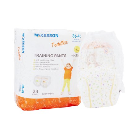 Unisex Toddler Training Pants McKesson Pull On with Tear Away Seams Size 3T to 4T Disposable Heavy Absorbency