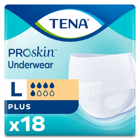 Unisex Adult Absorbent Underwear TENA® ProSkin™ Plus Pull On with Tear Away Seams Large Disposable Moderate Absorbency