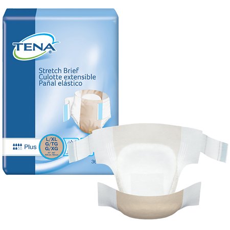 Unisex Adult Incontinence Brief TENA® Stretch™ Plus Large / X-Large Disposable Moderate Absorbency