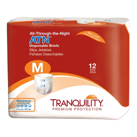 Unisex Adult Incontinence Brief Tranquility® ATN Medium Disposable Heavy Absorbency