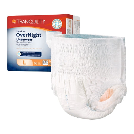 Unisex Adult Absorbent Underwear Tranquility® Premium OverNight™ Pull On with Tear Away Seams Large Disposable Heavy Absorbency
