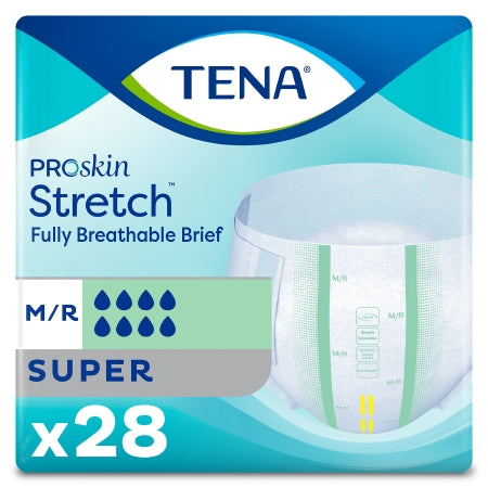 Unisex Adult Incontinence Brief TENA ProSkin Stretch™ Super Medium Disposable Heavy Absorbency