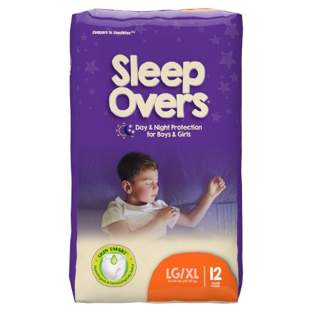 Unisex Youth Absorbent Underwear Cuties® Sleep Overs® Pull On with Tear Away Seams Large / X-Large Disposable Heavy Absorbency