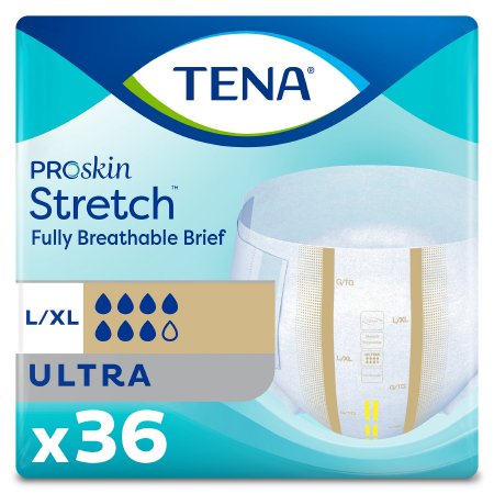 Unisex Adult Incontinence Brief TENA ProSkin Stretch™ Ultra Large / X-Large Disposable Heavy Absorbency