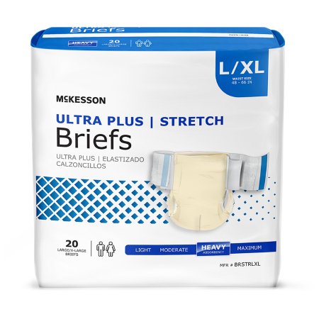 Unisex Adult Incontinence Brief McKesson Ultra Plus Stretch