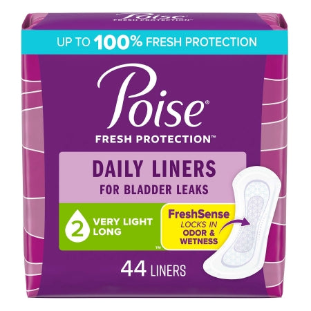 Bladder Control Pad Poise® Fresh Protection™ 8-1/2 Inch Length Light Absorbency Sodium Polyacrylate Core One Size Fits Most