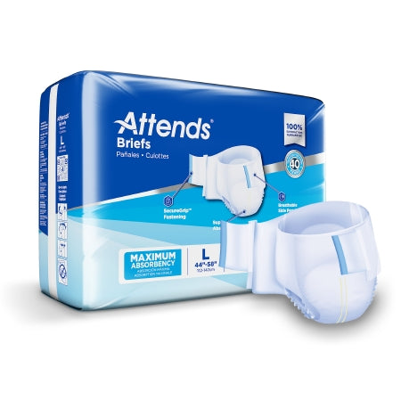 Unisex Incontinence Brief Attends® Large Disposable Heavy Absorbency