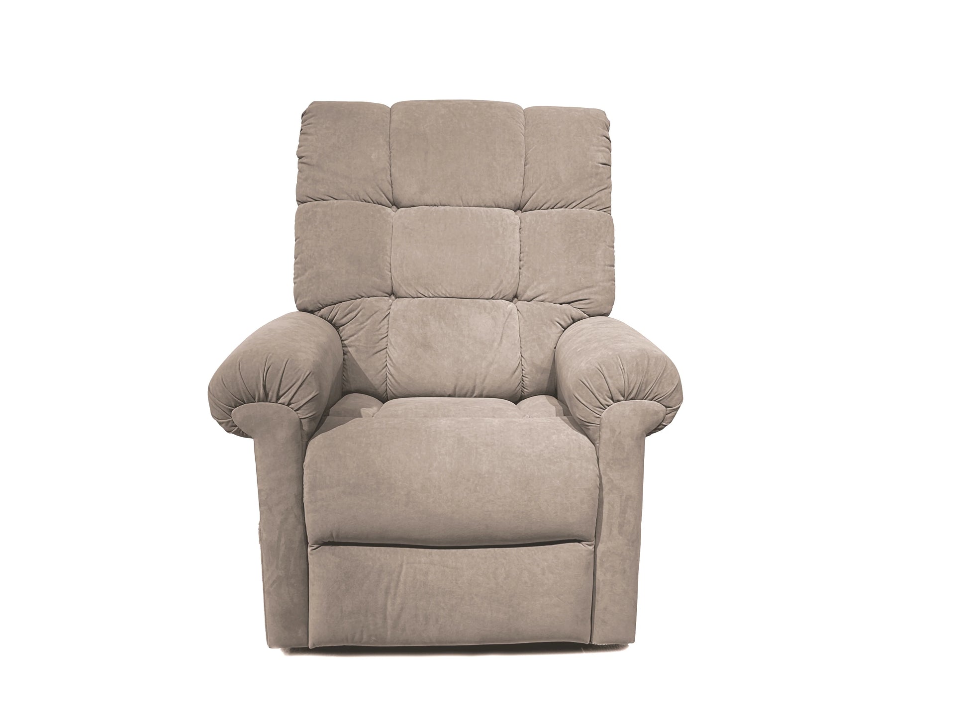 The Perfect Sleep Chair by Journey Health & Lifestyle, in a luxurious Microlux Tan finish, is a plush recliner featuring dual motors for optimal sleep support, complete with cushioned arms and a high backrest. It is elegantly showcased against a white background.