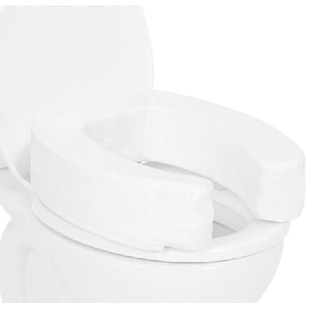 The Vive Health 4" Toilet Seat Cushion is a soft foam white cushion that fits on standard toilets, providing extra height and support to enhance accessibility for users with mobility challenges.