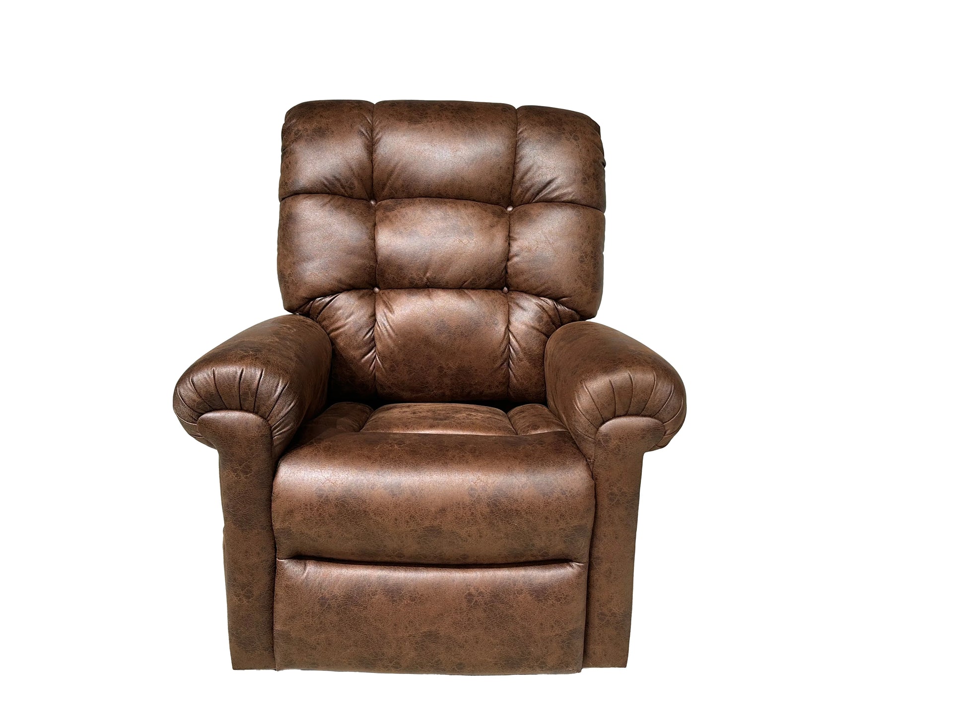 The Perfect Sleep Chair by Journey Health & Life Style, featuring cushioned armrests and a high backrest, offers supportive positioning in luxurious Duralux Chocolate. Its dual motors ensure personalized comfort, making it an ideal sleep chair, all set against a white background.