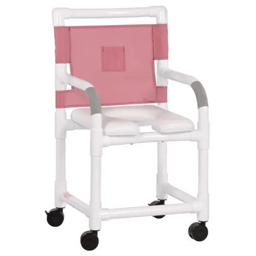Direct Supply Premium Shower Chair, 17" Clearance, Commode, 300lb Weight Capacity
