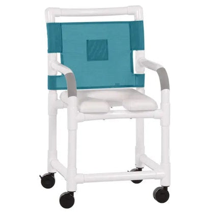 Direct Supply Premium Shower Chair, 17" Clearance, Commode, 300lb Weight Capacity